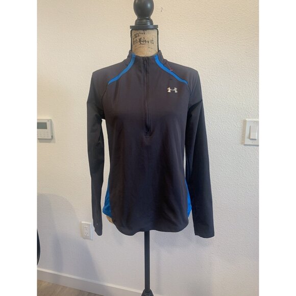 C-201)Under Armour HeatGear Fitted 1/4 Zip Pullover Shirt Womens Medium charcoal - Picture 2 of 7